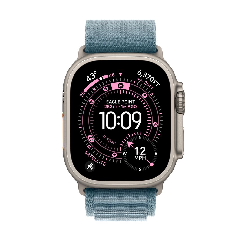 Apple Watch Ultra 3 &#40;GPS+Cellular&#41; 49mm Titanium Case with Light Blue Alpine Loop - Large - Natural - &#40;2025&#41;, , large