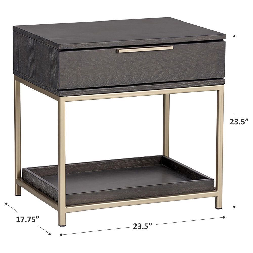 37B Artezia Rebel Nightstand in Brushed Gold and Charcoal Grey, , large