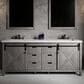 Lexora Home Marsyas 80" Double Bathroom Vanity in Ash Grey with White Quartz Top and Rectangular Sinks, , large