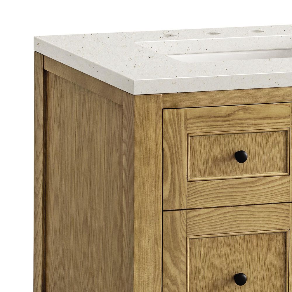 James Martin Vanities Breckenridge 30&quot; Single Bathroom Vanity in Light Natural Oak with 3 cm Lime Delight Quartz Top and Rectangular Sink, , large