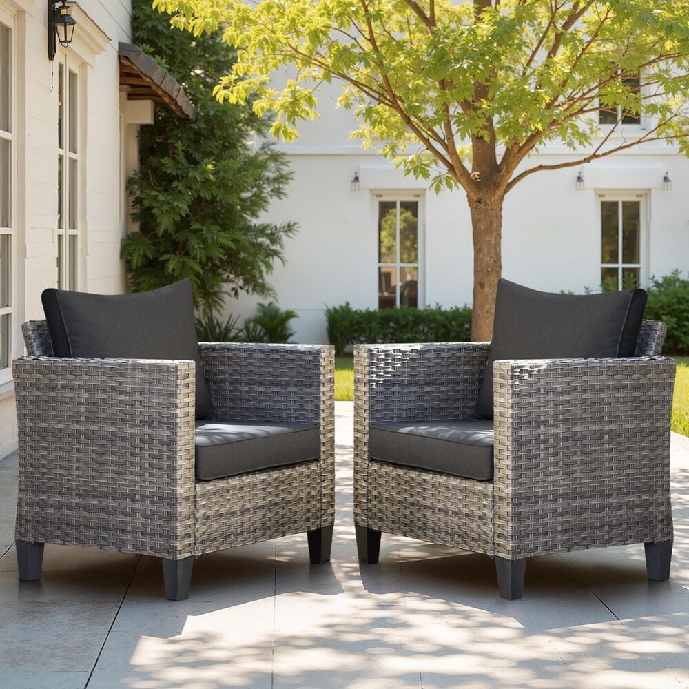 HOMLUX Patio Lounge Chair in Black (Set of 2), , large