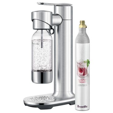 Keystone InFizz Aqua 1-Liter Sparkling Water Carbonation Machine with CO2 Canister in Brushed Stainless Steel, , large