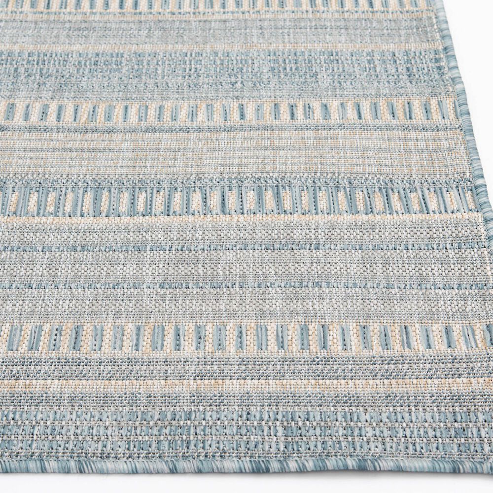 Central Oriental Melbourne Dracus 5&#39; x 7&#39; Vanilla and Lagoon Area Rug, , large