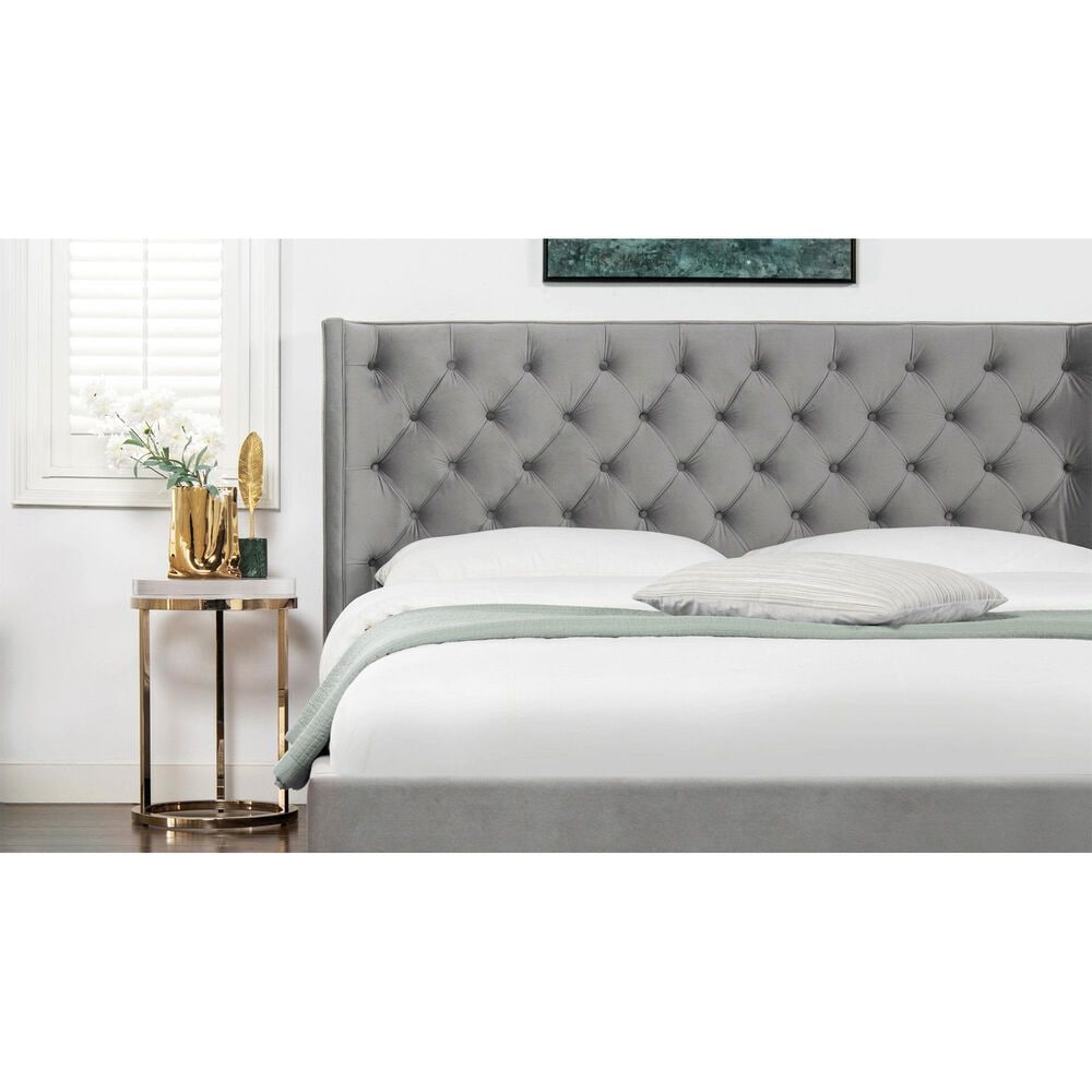 Jennifer Taylor Home Manhattan King Platform Bed in Opal Grey, , large