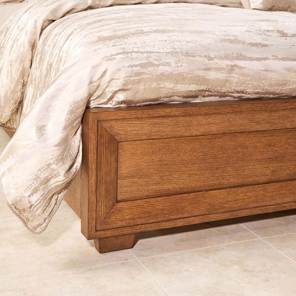 Vista Haus Portrait Queen Panel Bed with LED Lights in Sienna Brown and Creamy Peach, , large