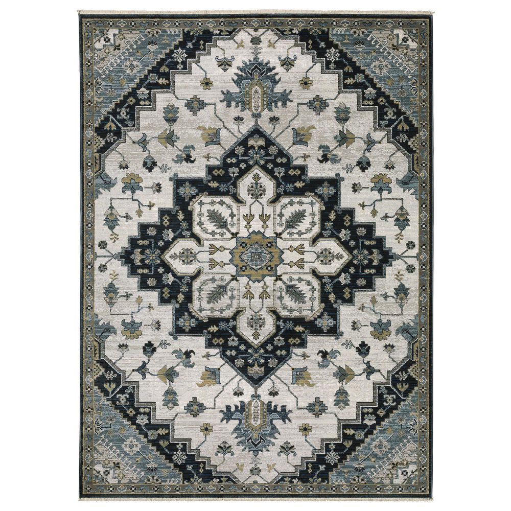 Oriental Weavers Keira Blue and Grey 3&#39;3&quot; x 5&#39; Area Rug, , large