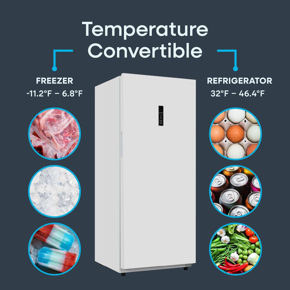 Element 17 Cu. Ft. Upright Convertible Freezer/Refrigerator in White, , large