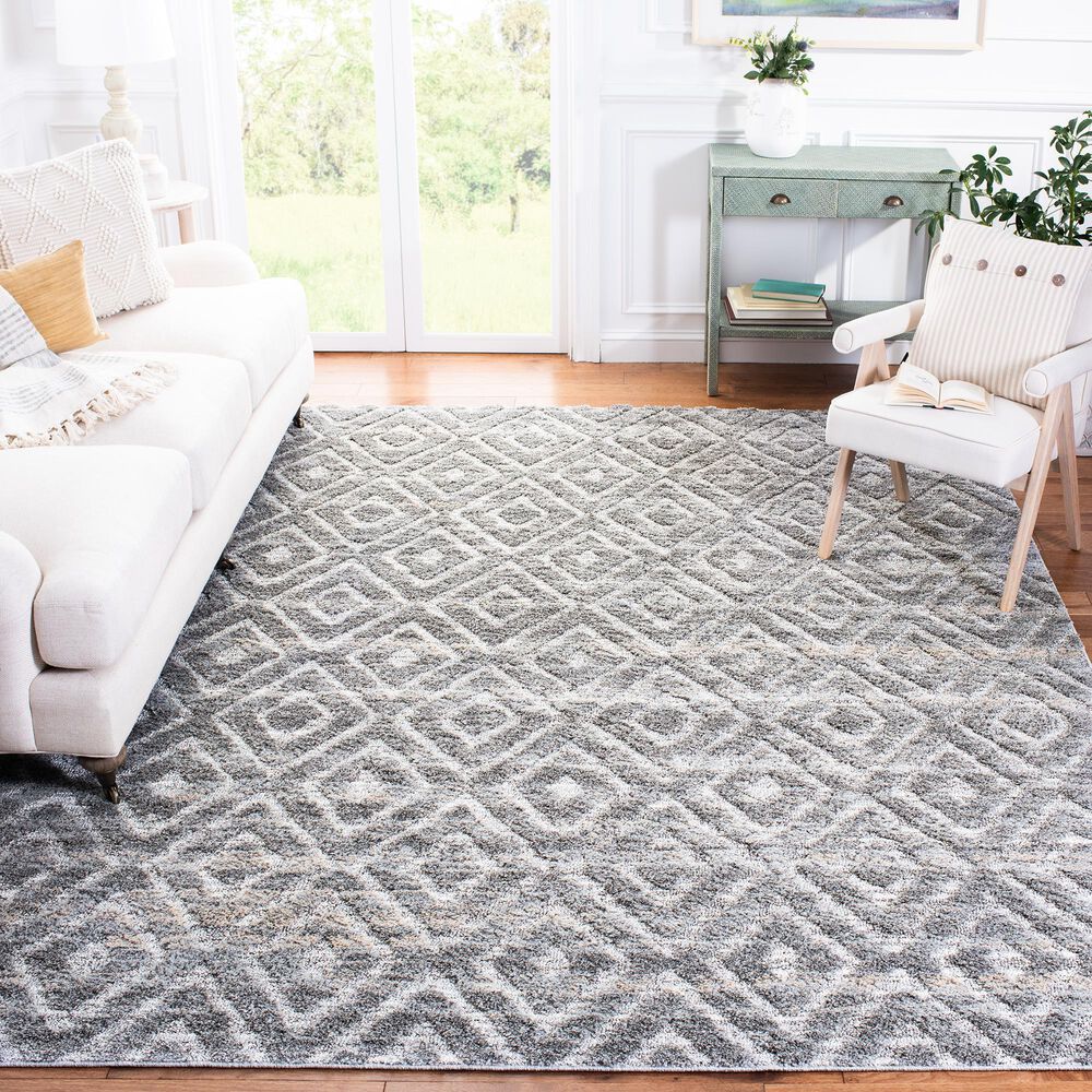 Safavieh Martha Stewart Lucia Shag MSR0782H 8&#39; x 10&#39; Dark Grey and Light Grey Area Rug, , large