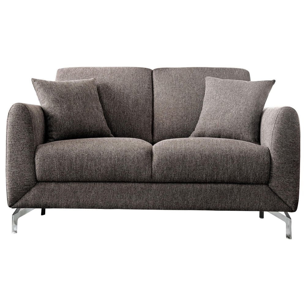 Furniture of America Guillen Stationary Loveseat in Brown, , large