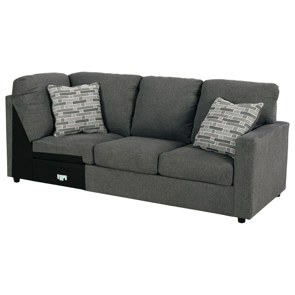 Ashley Edenfield 3-Piece Right Facing U-Shaped Sectional with Chaise in Charcoal, , large