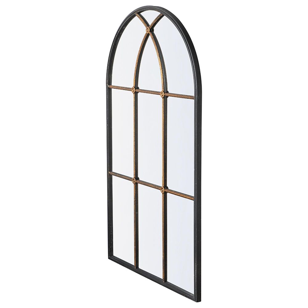 A&amp;B Home Arched Wall Mirror in Black and Gold, , large