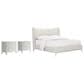 Vantage Mezzanine Queen Upholstered Wingback Bed with 2 Nightstands in Dove Gray, , large