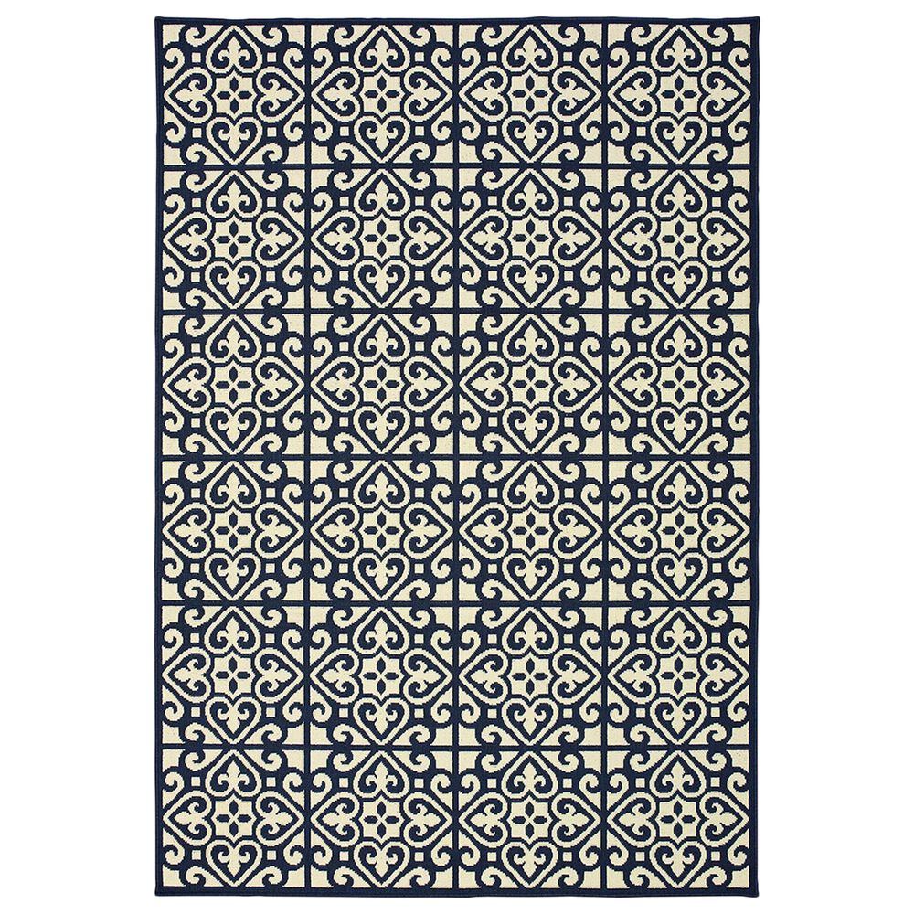 Oriental Weavers Marina 5927B 1"9" x 3"9" Ivory and Navy Area Rug, , large