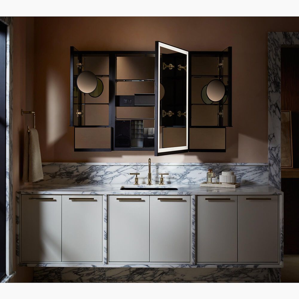 Kohler Collage 24" x 32" Right-hinged Lighted Medicine Cabinet in Aluminum, , large