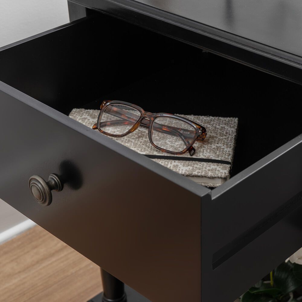 Linon Home Decor Mcghie Side Table in Matte Black, , large