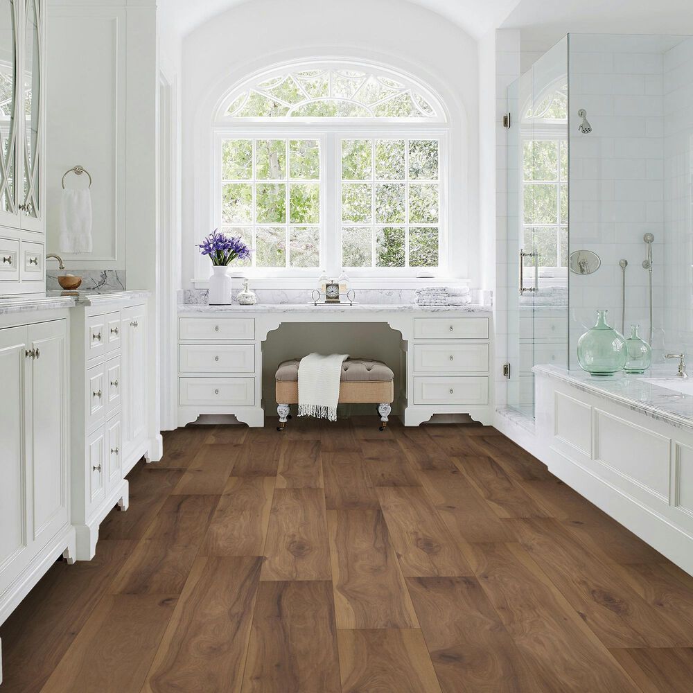 Karastan BelleLuxe Waterproof Farrington Crest Cigar Hickory 8&quot; x 54&quot; Laminate, , large