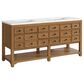 James Martin Vanities Malibu 72" Double Bathroom Vanity in Amber Birch with 3 cm White Zeus Quartz Top and Rectangular Sinks, , large