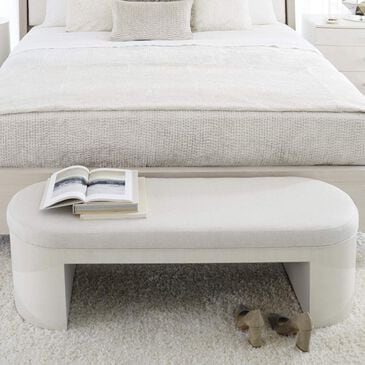 Bernhardt Axiom Bedroom Bench in Linear White, , large