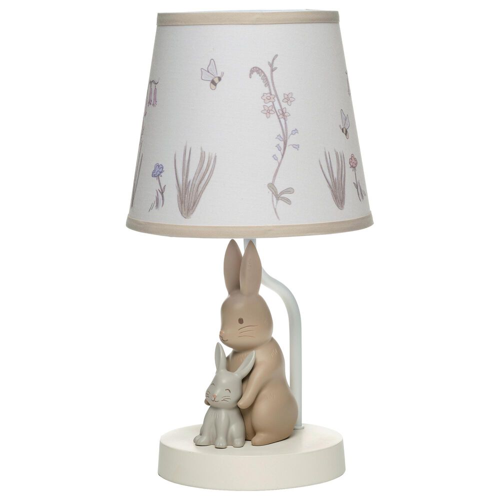 Lambs & Ivy Signature Bunny Hop Table Lamp in Taupe and Silver Gray, , large