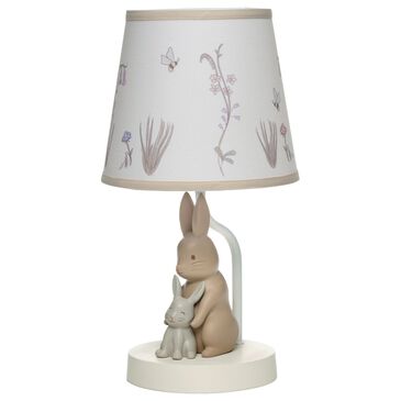 Lambs & Ivy Signature Bunny Hop Table Lamp in Taupe and Silver Gray, , large