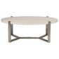 Artistica Metal Denizen Coffee Table in White and Champagne Silver, , large