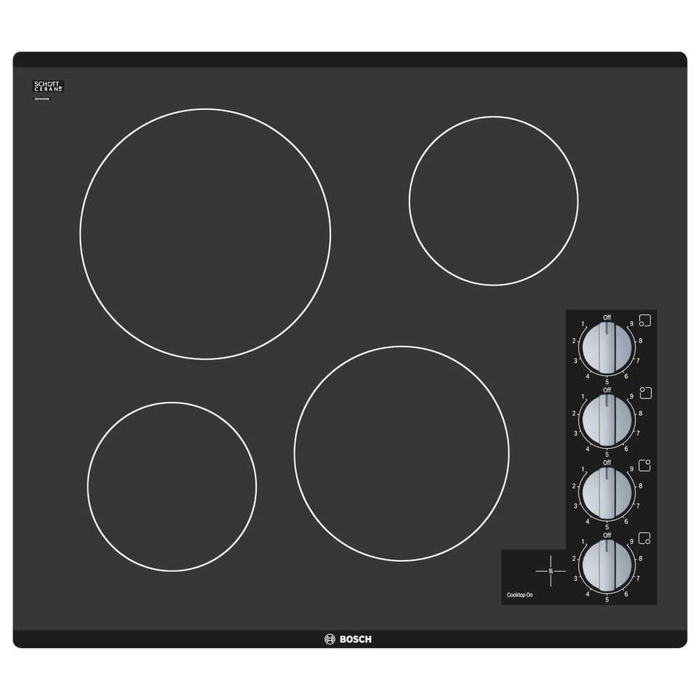 Bosch 24" Electric Cooktop with Burners in Black, , large