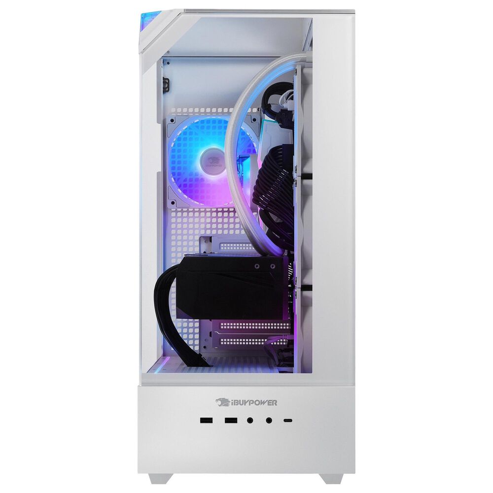 iBUYPOWER Element Gaming Desktop PC | AMD Ryzen 7 9850X3D - 32GB RAM - AMD Radeon RX 9070XT Graphics - 2TB SSD in White, , large