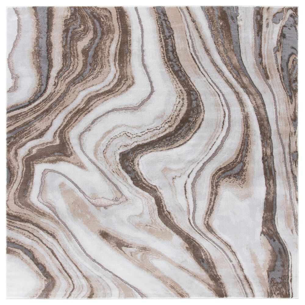 Safavieh Craft 5"3" Square Gold and Grey Area Rug, , large