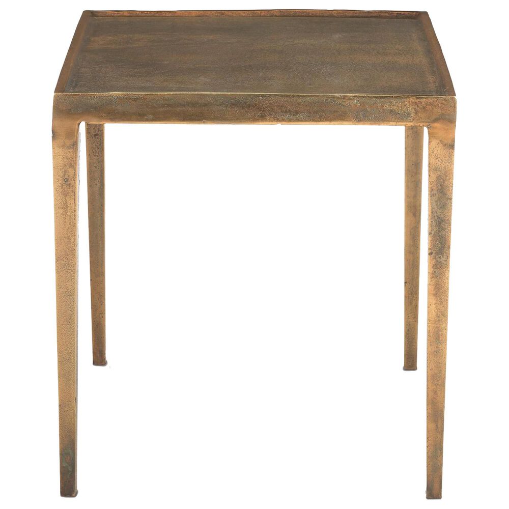 Bernhardt Benson Rectangular End Table in Vintage Brass, , large