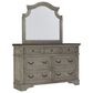Ashley Lodenbay 7 Drawer Dresser with Mirror in Antiqued Gray and Walnut Brown, , large