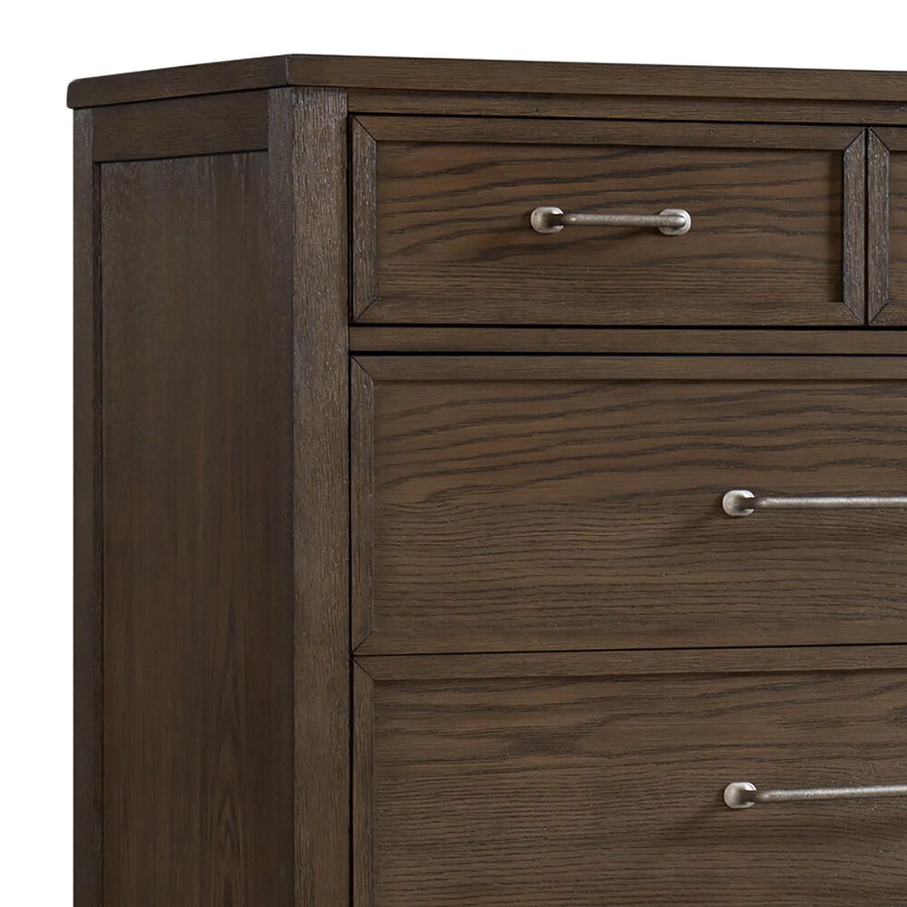 Hawthorne Furniture Preston 5 Drawer Chest in Weathered Vintage Oak, , large