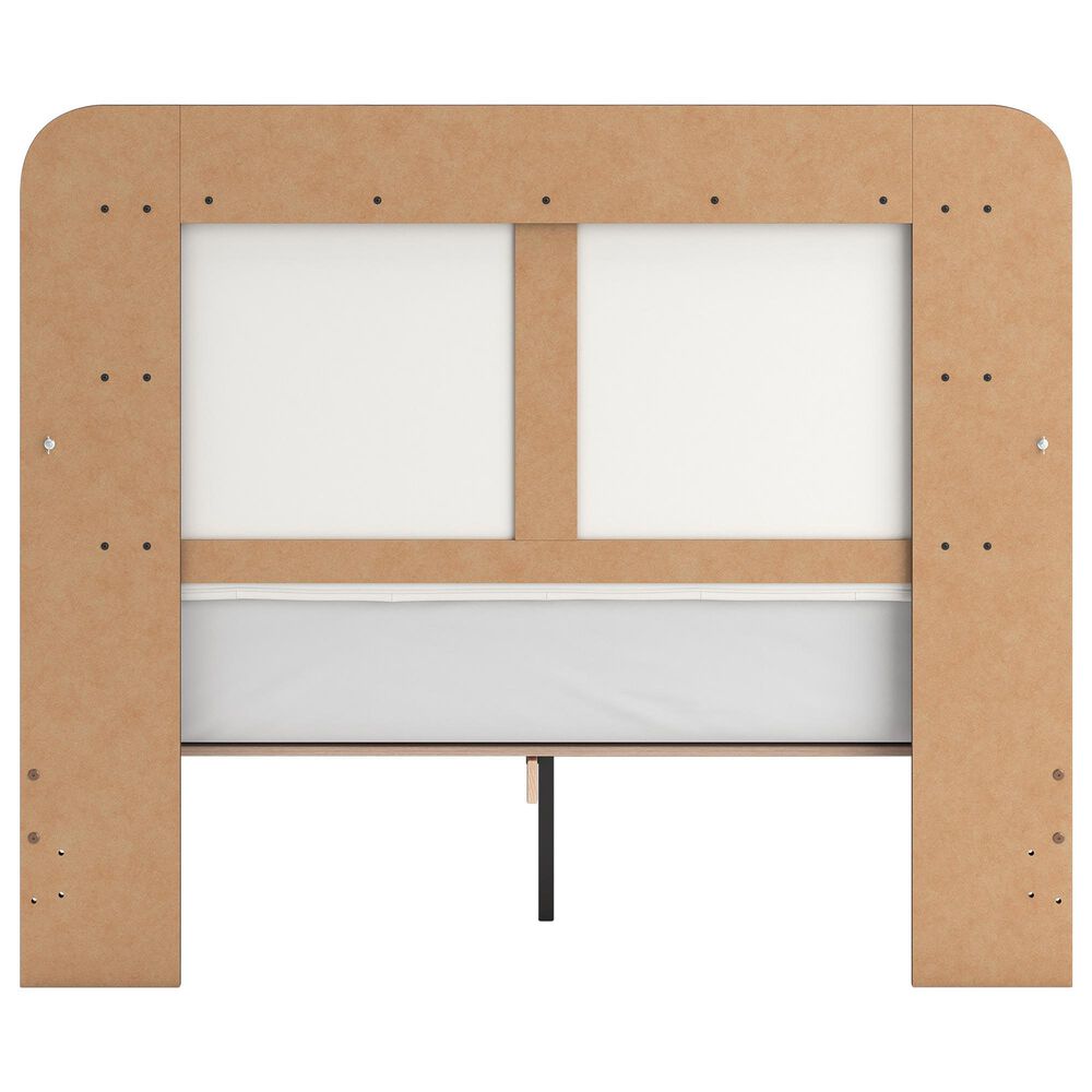 Ashley Kendanport Queen Upholstered Bed with Two Nightstands in Brown and White, , large
