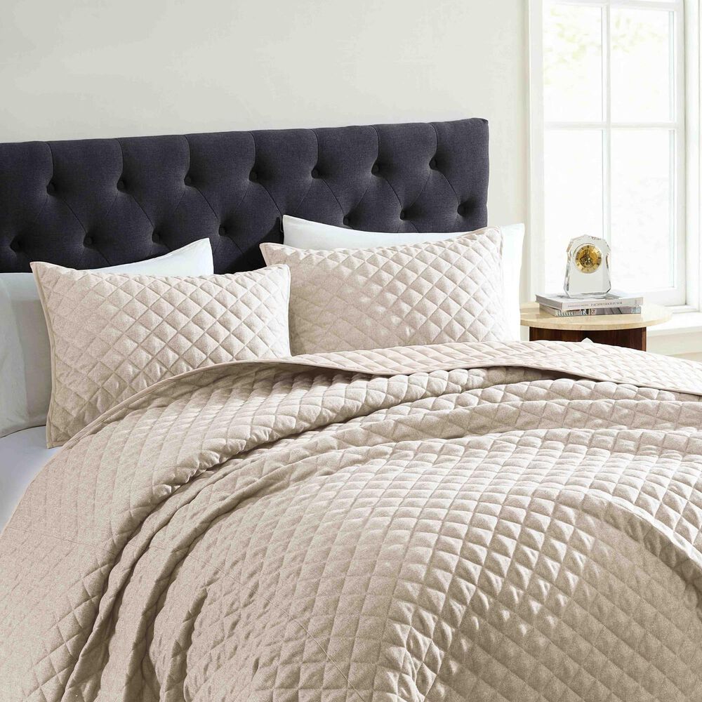Hallmart Collectibles Hemet 3-Piece King Coverlet Set in Beige, , large