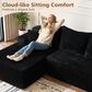 HOMLUX 2-Piece L-Shaped Sectional with Left Facing Chaise in Black, , large