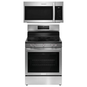 Frigidaire Gallery 2 Piece Kitchen Package with 30" Rear Control Electric Range with Total Convection and 1.9 Cu. Ft. Over the Range Microwave with Sensor in Stainless Steel, , large