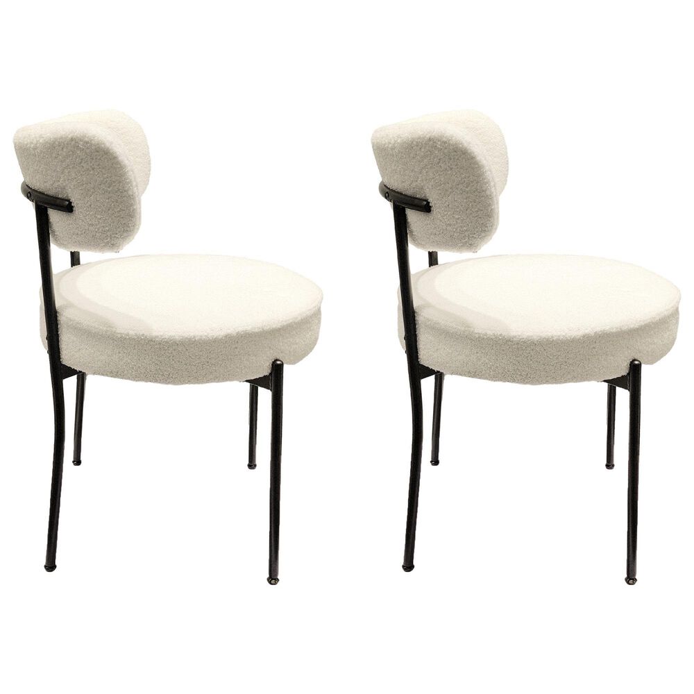 Hearth and Haven Side Chair with White Cushion in Black (Set of 2), , large