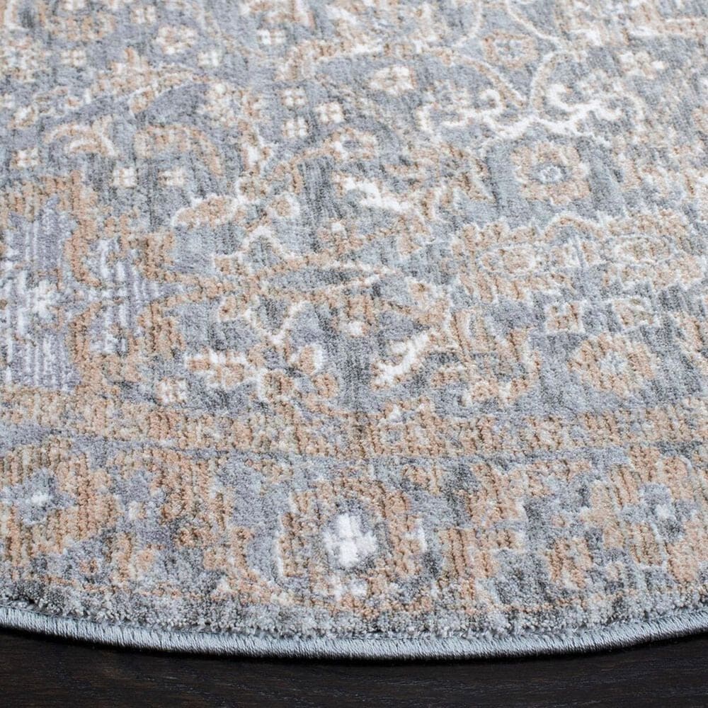 Safavieh Webster WBS318G 6&#39;7&quot; Round Grey and Beige Area Rug, , large