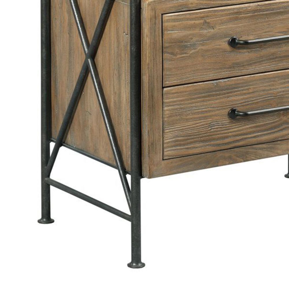Kincaid Modern Forge Crockett 2 Drawer Nightstand in Sandy Brown Poplar, , large