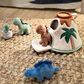 Lambs & Ivy Dino-Might Plush Dinosaur Volcano Play Set in Blue, Gray, Brown and Sage Green, , large