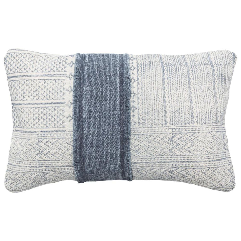 Surya Lola 22" x 14" Pillow with Down Filler in Ivory, Slate and Navy, , large