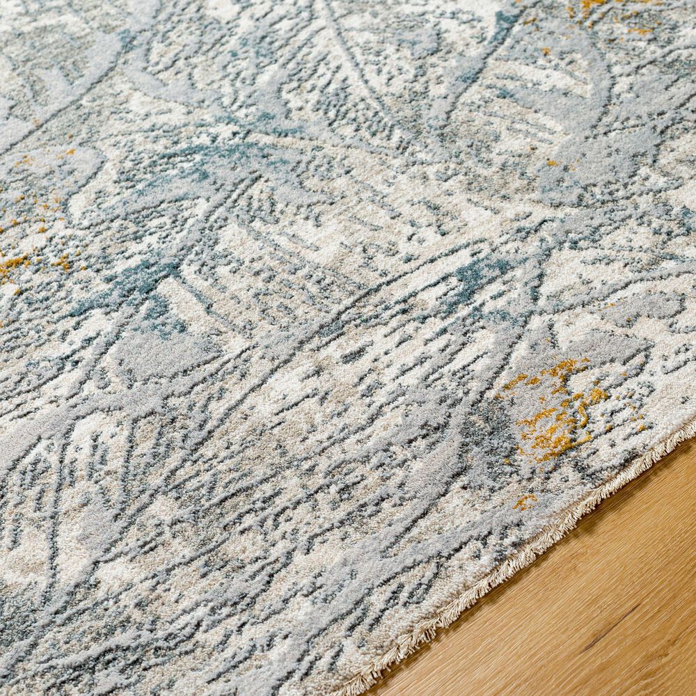 Surya Dresden DRE-2317 White, Medium Gray, Light Slate, Gray, Denim and Mustard 9&#39; x 12&#39;2&quot; Area Rug, , large