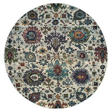 Oriental Weavers Andorra 7"10" Round Stone Area Rug, , large