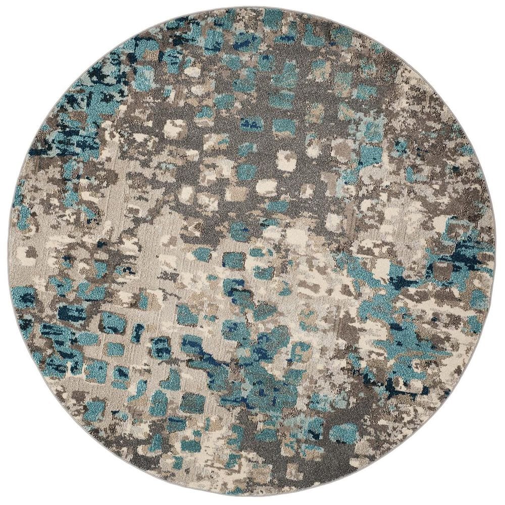 Safavieh Monaco MNC225E-5R 5&#39; Round Grey/Light Blue Round Area Rug, , large