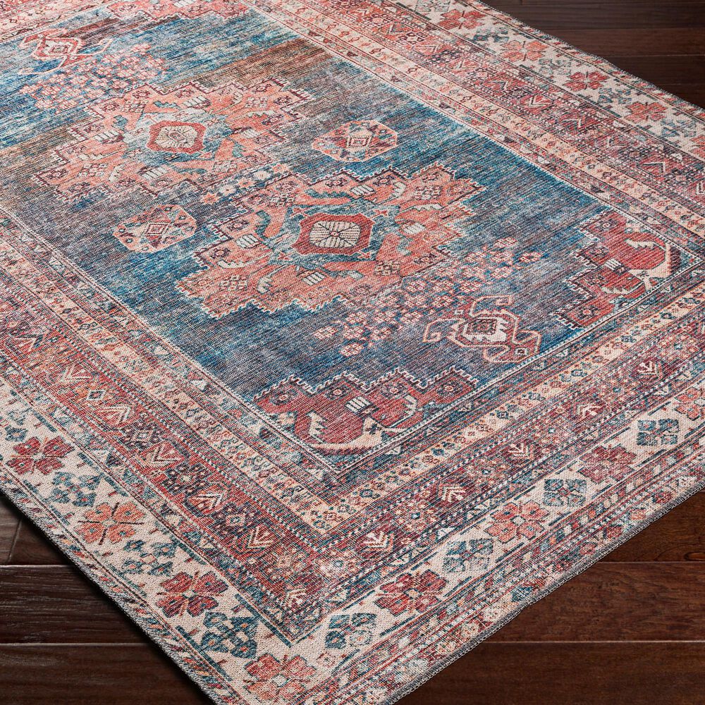 Surya Colin 7&#39;10&quot; x 10&#39;2&quot; Blue, Dusty Coral, Brick Red, Dark Brown and Cream Area Rug, , large