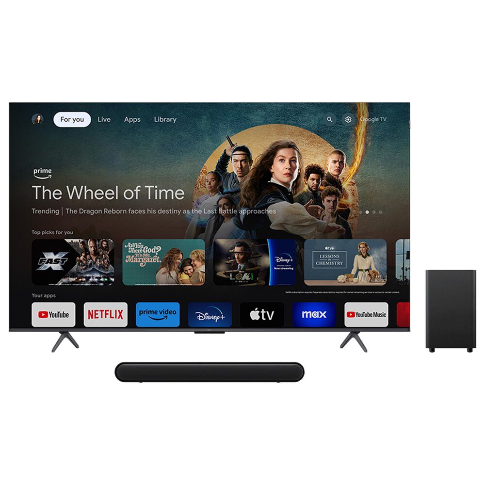 TCL 65" 4K UHD QLED w/Soundbar Sys, , large