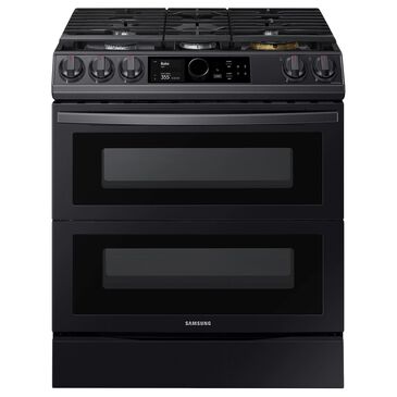 Samsung 6.3 Cu. Ft. Slide-In Dual Fuel Range with Smart Dial in Black Stainless Steel, , large