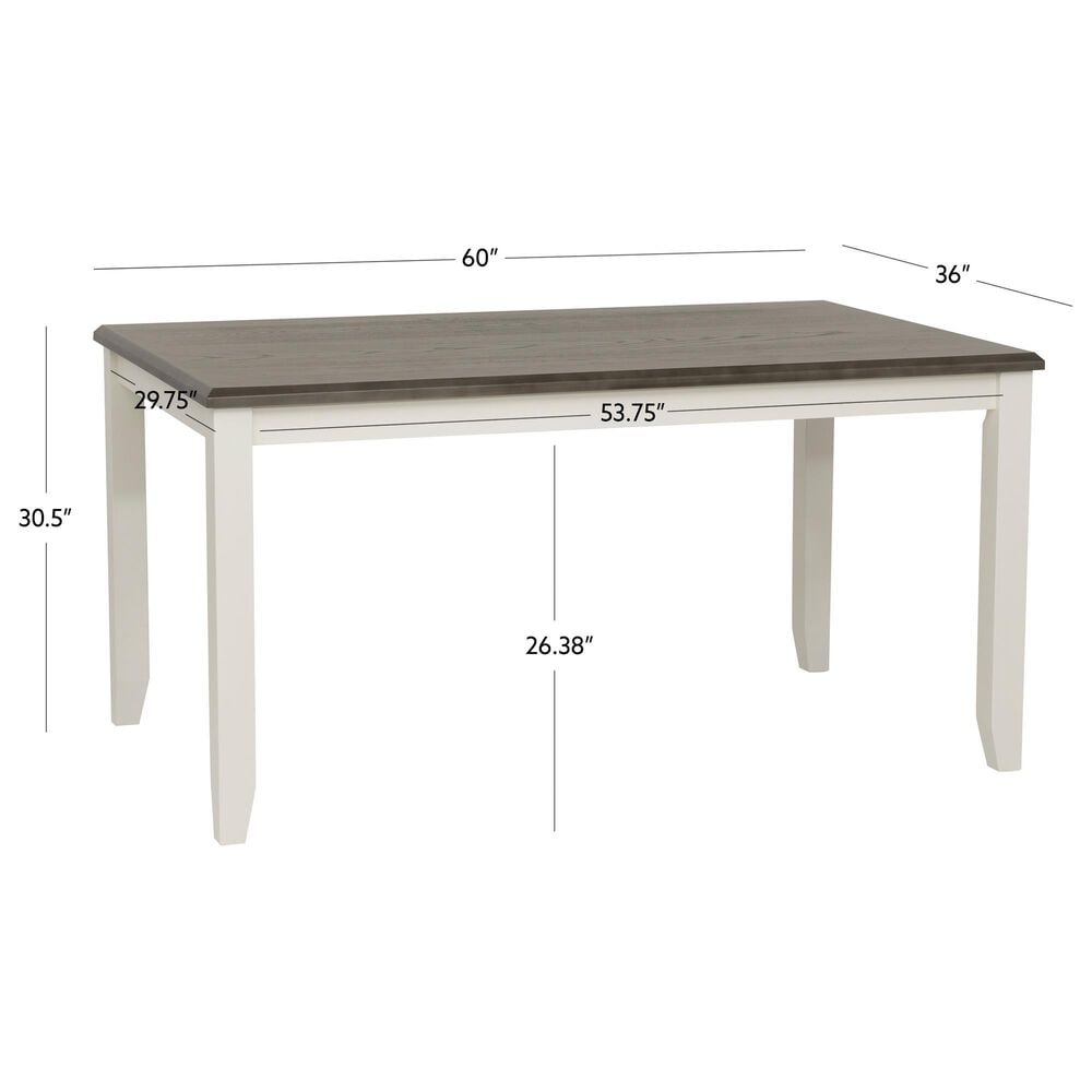 Linon Home Decor Jane Dining Table in Vanilla White and Grey - Table Only, , large