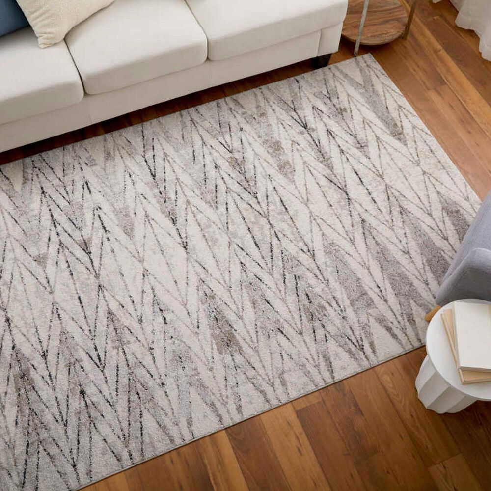 Feizy Vancouver 39NTF 4&#39; x 6&#39; Beige and Brown Area Rug, , large