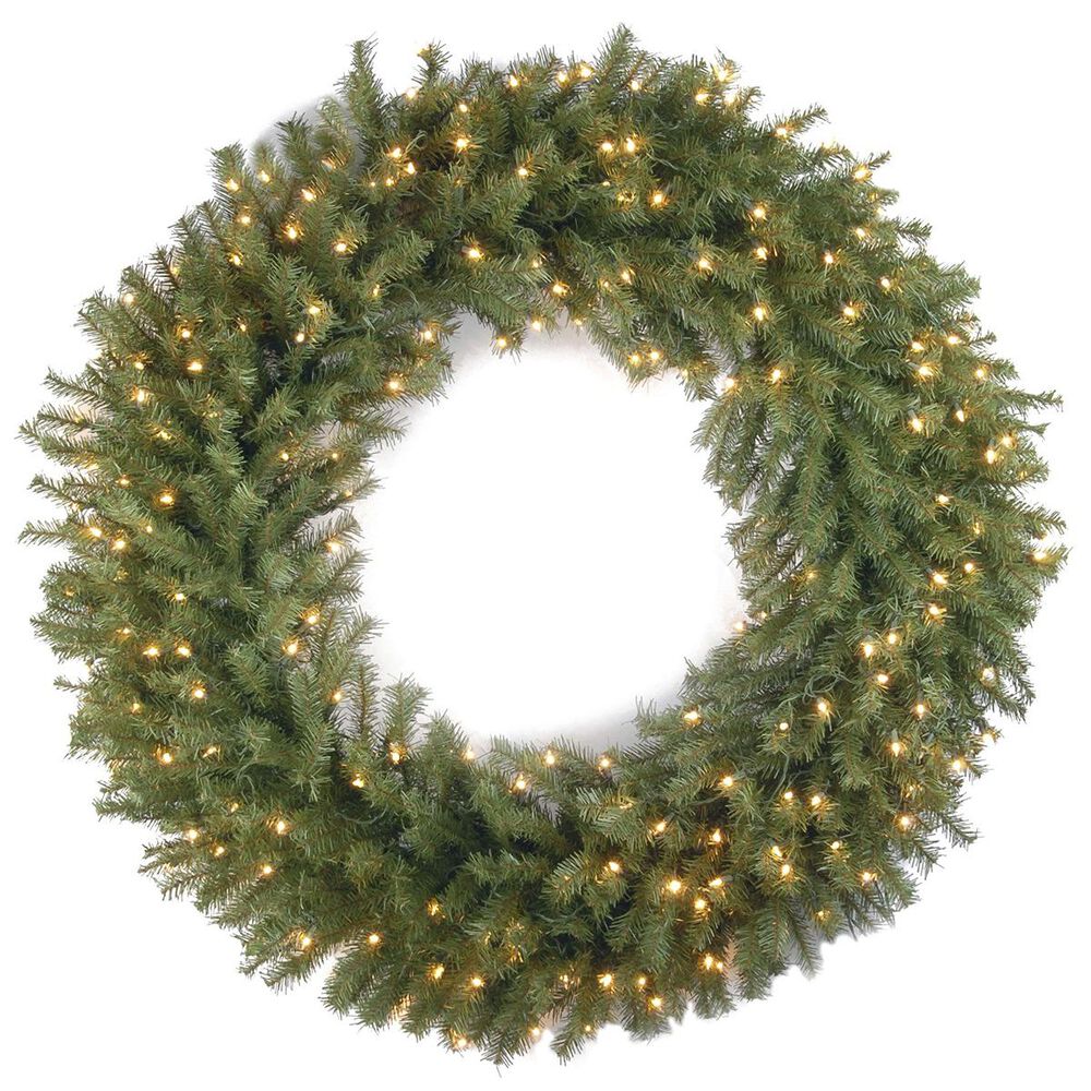 National Tree 42" Norwood Fir Wreath with White Lights, , large