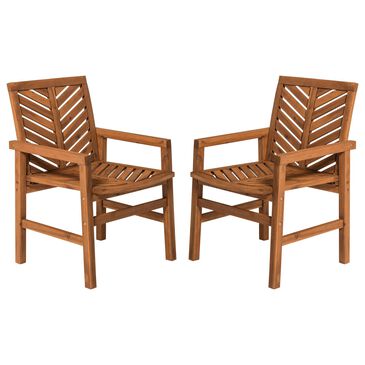 Walker Edison Vincent Patio Chair in Brown (Set of 2), , large